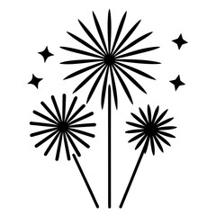  Minimalist firework icons silhouette vector illustration