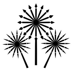  Minimalist firework icons silhouette vector illustration