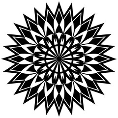 Colorful firework mandala pattern silhouette vector illustration