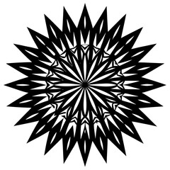 Colorful firework mandala pattern silhouette vector illustration