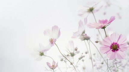 Obraz premium White Background Flower Photography in Fresh and Natural Style: Capturing the Purity of Blooms with Soft Light, Vibrant Petals, and Unfussy Composition – Ideal for Botanical Prints, Home Decor, and Li