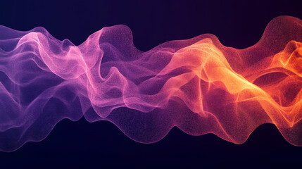 Obraz premium Abstract wavy forms of vibrant colors, like smoke or energy, flowing across a dark background