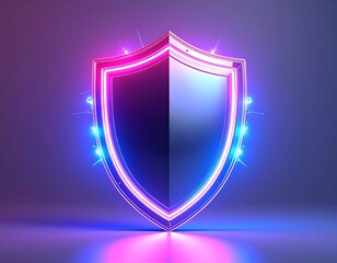 Shielding symbol with neon glow