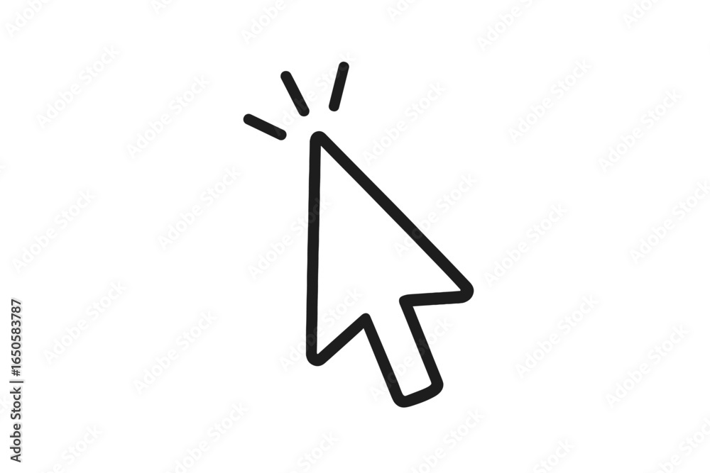Wall mural mouse cursor clicking a button. vector pointer arrow symbol for computer screen. web interface eleme