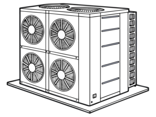 air conditioner outdoor unit, stack on AI generated by PNG