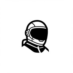 Astronaut Silhouette: A minimalist illustration of an astronaut's helmet, captured in a clean, black and white design, symbolizing exploration and the boundless possibilities of space.