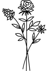 black silhouette of rose