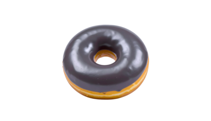 A sleek and simple smooth dark gray donut shape with a hole in its center isolated on solid white background Png