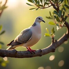 Global Harmony Illustration with Dove and Olive Branch