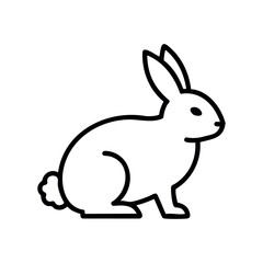 Obraz premium Outline of a sitting rabbit with upright ears