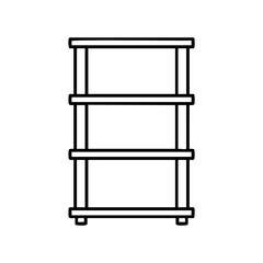 Minimalist wooden bookshelf with four shelves and simple frame design