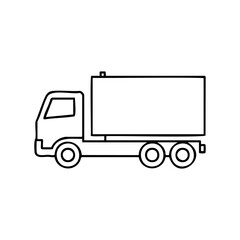 Simple outline drawing of a truck with trailer side view