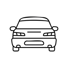 Obraz premium Simple black and white car line art illustration