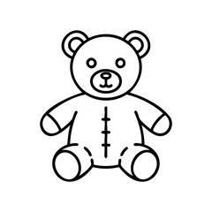 Obraz premium Cute teddy bear outline drawing with button details