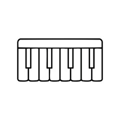 Simple black and white piano keyboard outline drawing