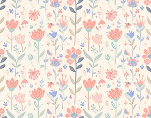 Delicate floral pattern on a light beige background