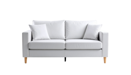 Therapist couch with soft cushions, minimal design, isolated on transparent background
