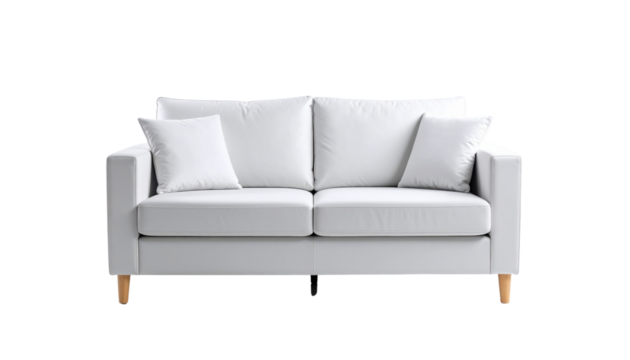 Therapist couch with soft cushions, minimal design, isolated on transparent background