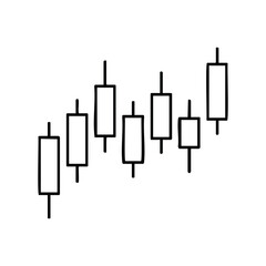 Candlestick chart pattern in black and white for financial analysis