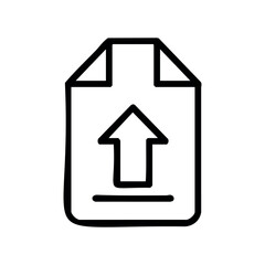 Obraz premium Simple document upload icon with upward arrow