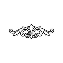 Fototapeta premium Elegant vintage ornamental design with swirls and leaves in black and white