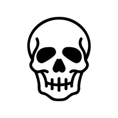 Obraz premium Simple black and white skull icon illustration