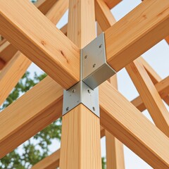 The architectural art of interlaced wooden beams