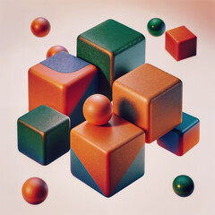 Obraz premium red and blue cubes