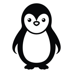 Solid color Little Penguin animal vector design