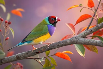 Obraz premium Graceful common greenfinch bird on branch