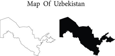 Uzbekistan map detailed in outline, uzbekistan  map
