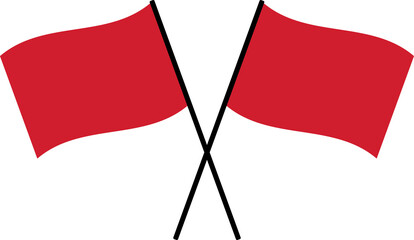 Set of blank red flag icons. Flat design illustration.	