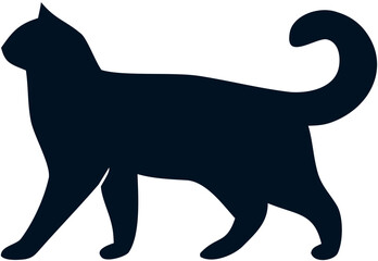 Cat silhouette vector icon for logo templates, pet products, and animal rescue branding.