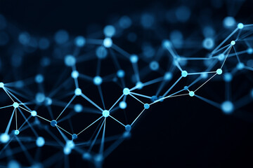 3D lattice of nodes connected by softly pulsing paths; varying thickness to imply weighting