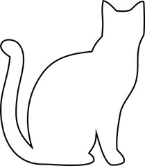 Obraz premium Line art cat outline vector for pet shop branding, animal logo design, and modern minimalist projects.