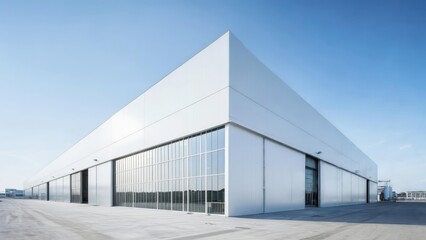 Angular Monolithic Architecture: A Modern White Warehouse Under a Clear Blue Sky