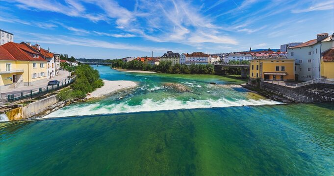 Steyr, Lower Austria, Austria - 20.07.2025, Steyr river and Enns river