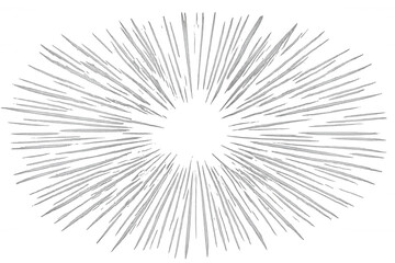 Radial speed lines radiating outward, white lines expanding dynamically from central point against transparent backdrop