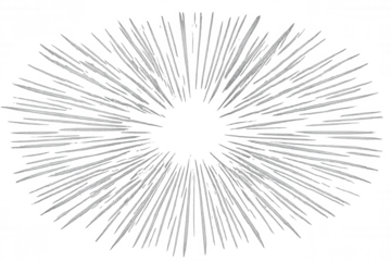 Radial speed lines radiating outward, white lines expanding dynamically from central point against transparent backdrop