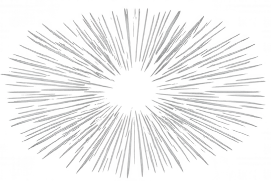 Radial speed lines radiating outward, white lines expanding dynamically from central point against transparent backdrop