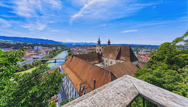 Steyr, Lower Austria, Austria - 20.07.2025, View over Steyr