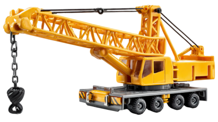 Yellow Crane: A bold image showcasing a sturdy yellow crane against a clear backdrop, perfect for construction and industry projects.