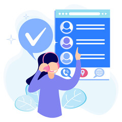 Illustration vector graphic cartoon character of contact us