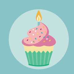 design logo illustration vector icon mascot  cupcake