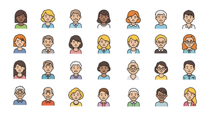 Diverse group of people avatars for your project, creating a warm and inclusive feel for your designs