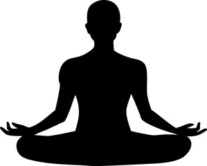 Human body yoga meditation silhouette