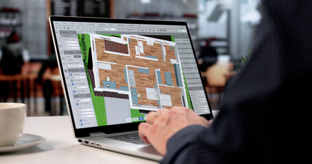 Young Male Designer Creating 3D Floor Plan