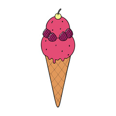 Creamy raspberry ice cream swirled with tangy berry goodness, topped with fresh raspberries and mixed berries for a refreshing, fruity, and indulgent summer treat.
