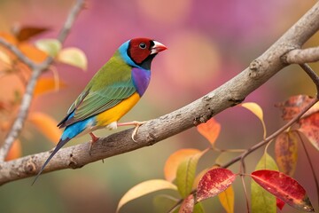 Graceful common greenfinch bird on branch