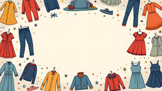 Seamless pattern with caroon clothes